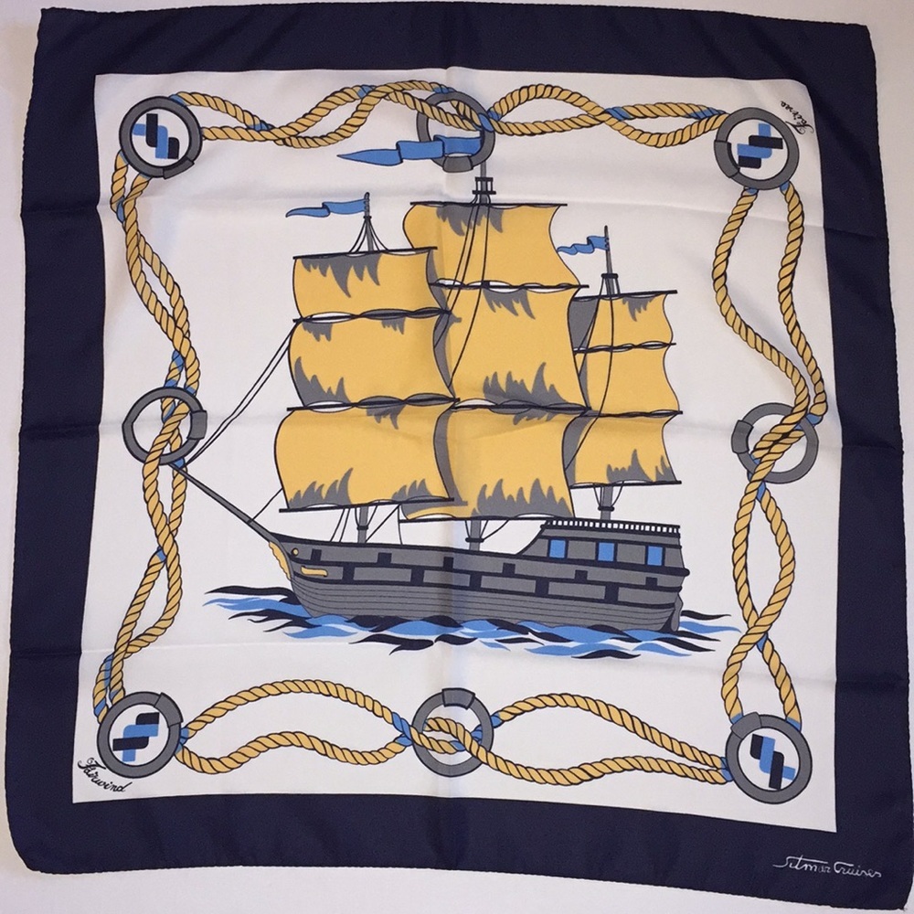 NWOT large cruise ship scarf  30” square made in Italy